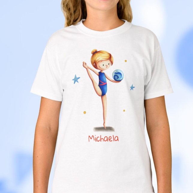 Rhythmische Gymnastik Blauer Leotard Girl T-Shirt (Von Creator hochgeladen)