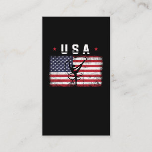 Rhythmische Gymnastik Girl American Flag Visitenkarte