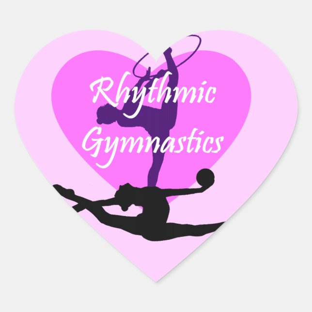 Rhythmische Gymnastik Herz-Aufkleber (Vorderseite)