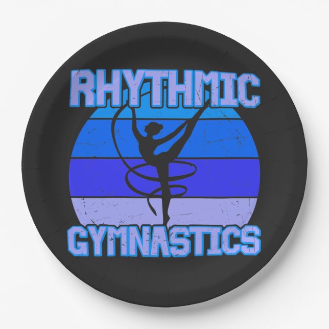Rhythmische Gymnastik in Blau gestört / Lila Pappteller (Vorderseite)