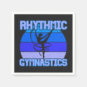 Rhythmische Gymnastik in Blau gestört / Lila Serviette