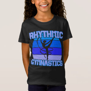Rhythmische Gymnastik in blau gestört / Lila T-Shirt