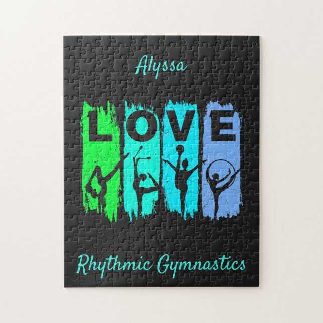 Rhythmische Gymnastik Liebe in Green und Aqua (Vertikal)