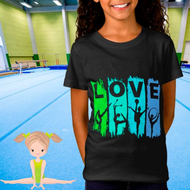 Rhythmische Gymnastik-Liebe in Green und Aqua T -  T-Shirt (Von Creator hochgeladen)
