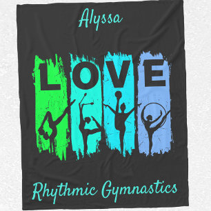 Rhythmische Gymnastik Liebe in Grün und Aqua  Fleecedecke