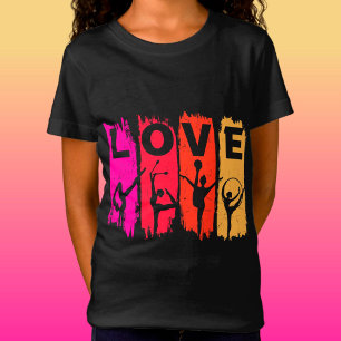 Rhythmische Gymnastik Liebe in Rosa Gelb T-Shirt
