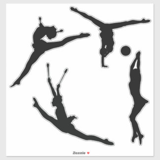 Rhythmische Gymnastik Silhouette Aufkleber