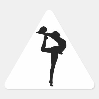Rhythmische Gymnastik Silhouette Dreieckiger Aufkleber