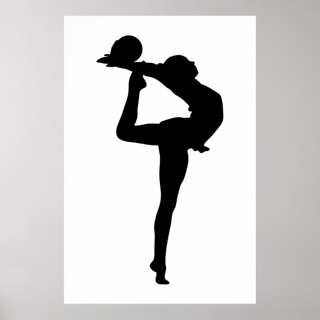 Rhythmische Gymnastik Silhouette Poster (Vorne)