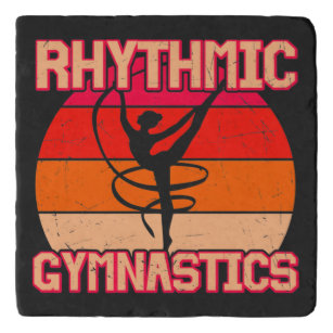 Rhythmische Gymnastik störend Orange und Rot Töpfeuntersetzer