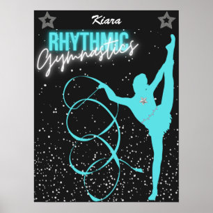 Rhythmisches Gymnastik-Ribbon- und Sternenposter Poster
