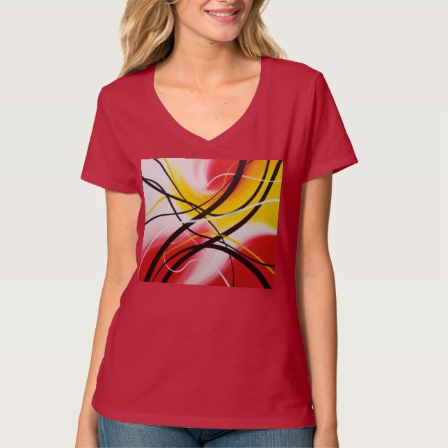 Rhythms in Red, Abstract art Tee (Vorderseite)