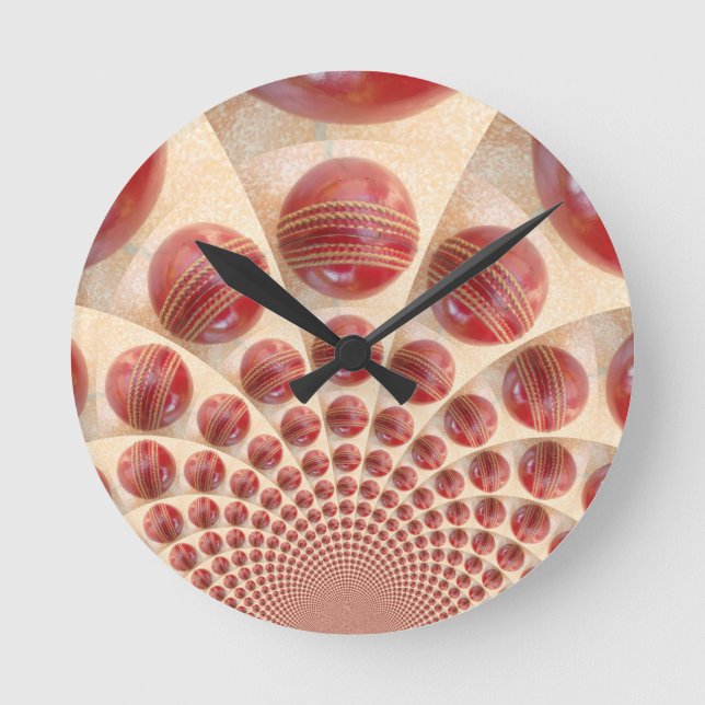 Rhythmus-Cricket-Balls aus Lederball: Rhythmisches Runde Wanduhr (Vorderseite)