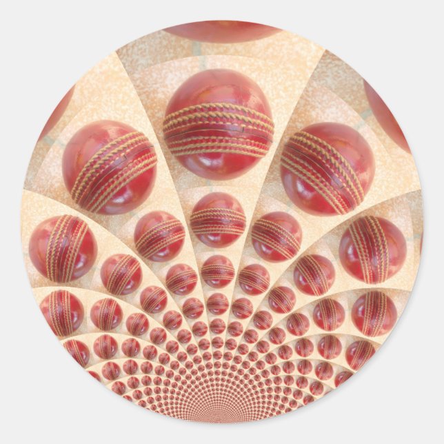 Rhythmus-Cricket-Balls aus Lederball: Rhythmisches Runder Aufkleber (Vorderseite)