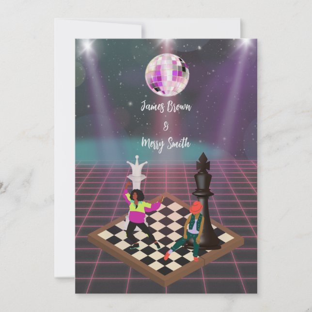 Rhythmus der Liebe Tanz der Royalty Disco Hochzeit Einladung (Vorderseite)