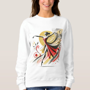 "Rhythmus in Motion - Dancing Girl Melody Design Sweatshirt