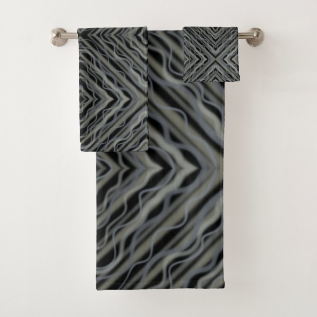 Rhythmus Pulsieren Moderne Abstrakte Kunst Illustr Badhandtuch Set (Insitu)