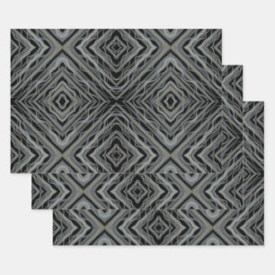 Rhythmus Pulsieren Moderne Abstrakte Kunst Illustr Geschenkpapier Set