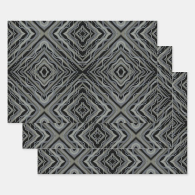 Rhythmus Pulsieren Moderne Abstrakte Kunst Illustr Geschenkpapier Set (Set)