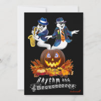 Rhythmus und Booos Halloween-Jazz-Party-Einladung