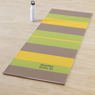 Rhythmusstreifen horizontale Linien Braun Gelb Grü Yogamatte