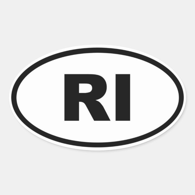 RI Rhode Island Ovaler Aufkleber (Vorderseite)