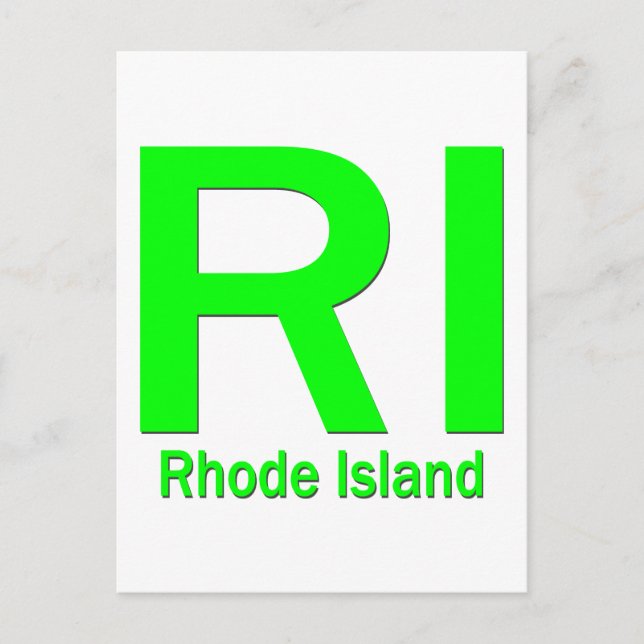 RI Rhode Island schlicht grün Postkarte (Vorderseite)