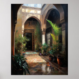 Riad Marrakech Malerei Art Print Poster