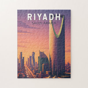 Riad Saudi-Arabien Illustration Reise Kunst Retro