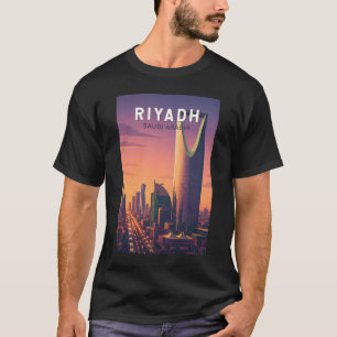 Riad Saudi-Arabien Illustration Reise Kunst Retro T-Shirt