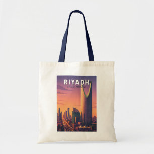 Riad Saudi-Arabien Illustration Reise Kunst Retro Tragetasche
