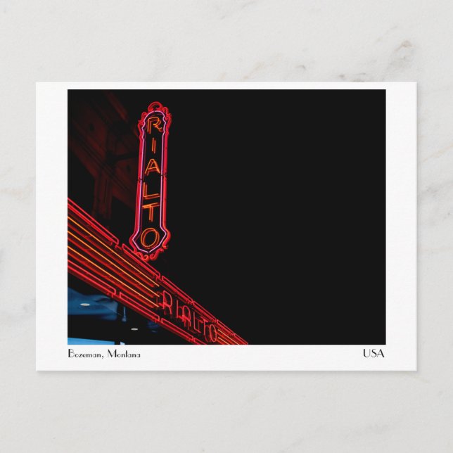 Rialto - Bozeman, Montana Postkarte (Vorderseite)