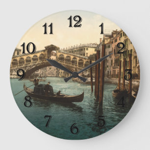 Rialto Bridge I, Venedig, Italien Große Wanduhr