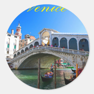 Rialto Bridge Venice - Pro Foto Runder Aufkleber