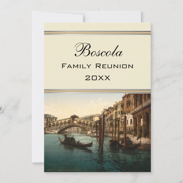 Rialto Brücke I, Familien-Wiedersehen Venedigs, Einladung (Vorderseite)