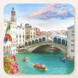 Rialto-Brücke in Venezia | Untersetzer Venedig, It