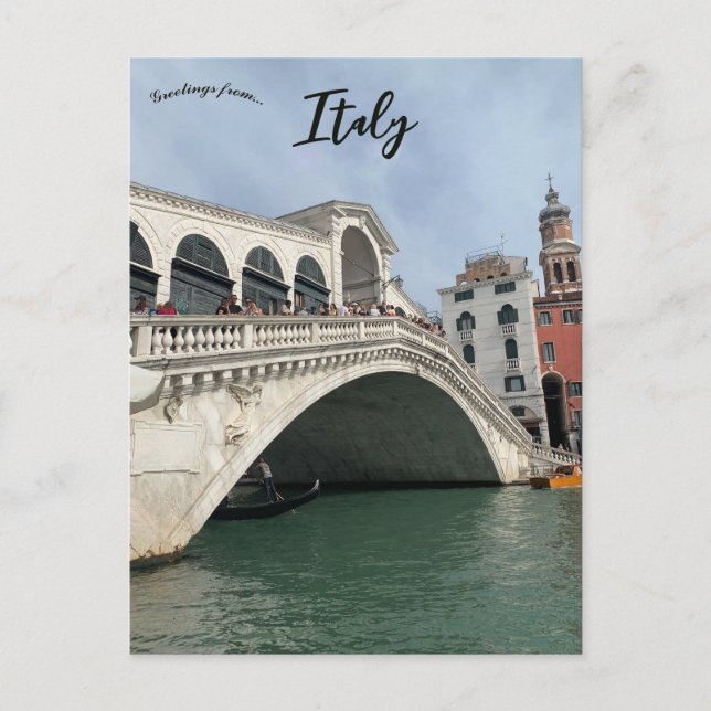Rialto Brücke oder Ponti di Rialto Venedig Italien Postkarte (Vorderseite)