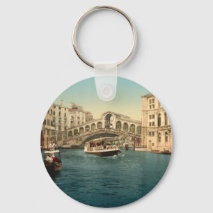Rialto-Brücke und Grand Canal, Venedig, Italien Schlüsselanhänger
