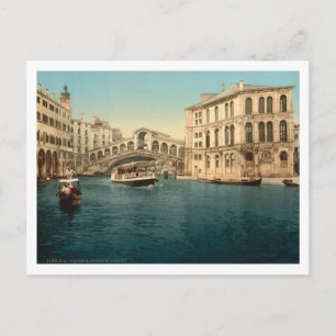 Rialto-Brücke und Großer Kanal, Venedig, Italien Postkarte