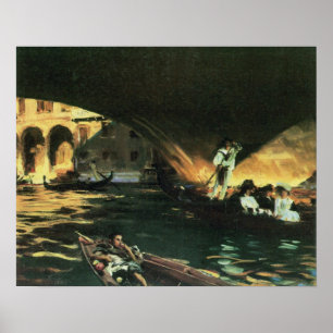 Rialtobrücke, Grand Canal von John Singer Sargent Poster