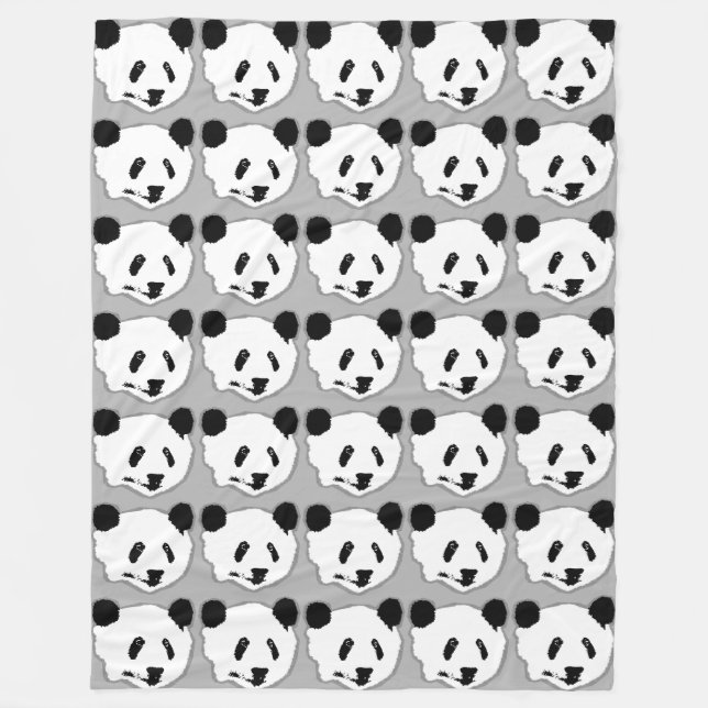 Riant Panda Bär Face Fleecedecke (Vorderseite)