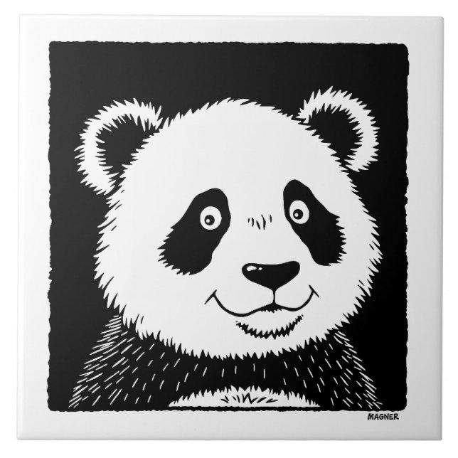 Riant Panda Bear Fliese (Vorderseite)