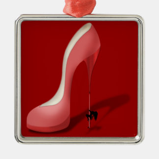 Riant Red Stiletto Cartoon - Heel Dancer Ornament Aus Metall