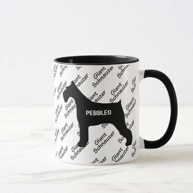 Riant Schnauzer Dog Silhouette Tasse (Rechts)
