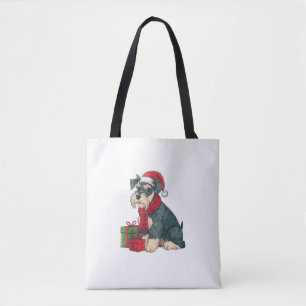 Riant Schnauzer Dog Weihnachtsfeiern Party Sant. Tasche