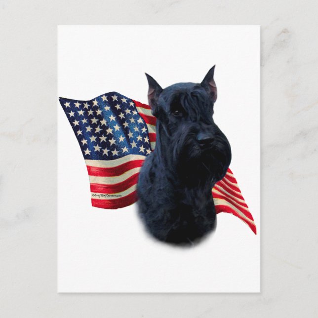 Riant Schnauzer Flag Postkarte (Vorderseite)