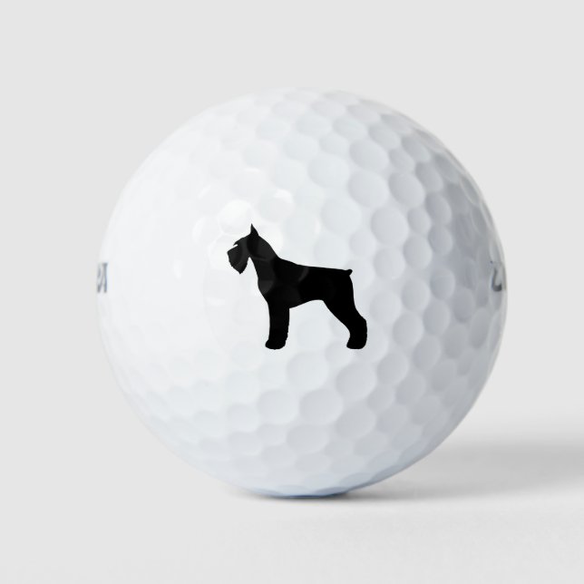 Riant Schnauzer-Silhouette Golfball (Vorderseite)