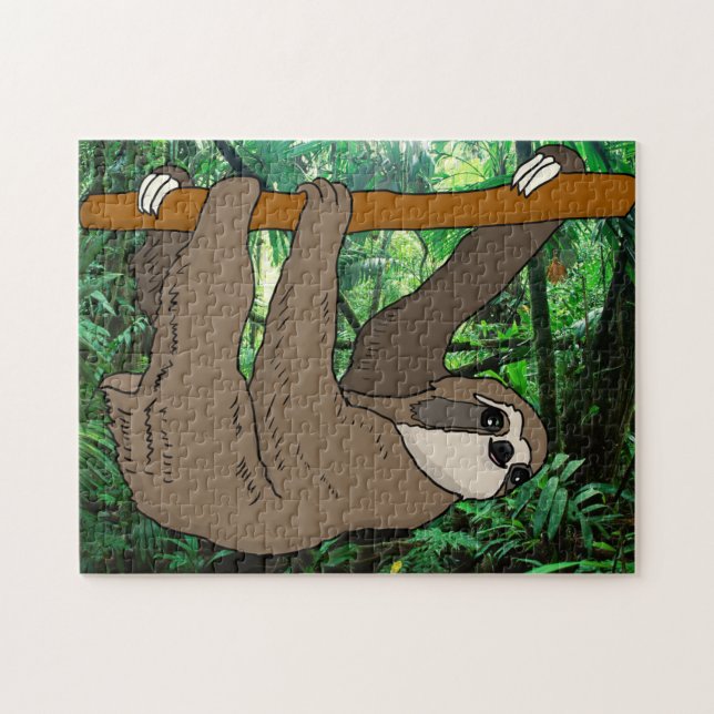 Riant Sloth Jungle Design Jigsaw Puzzle (Horizontal)