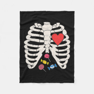 Rib Cage Candy Heart Funny Xray Halloween Kinder J Fleecedecke