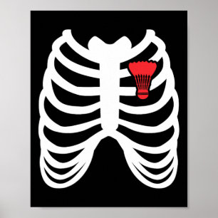 Rib Cage Funny Badminton Player T Shirt Geschenk Poster